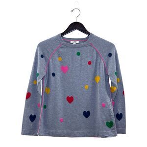 White Stuff Heart and Polka Dot Sweater Grey UK 12 US 8